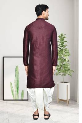 Mens plain dhoti kurta 3
