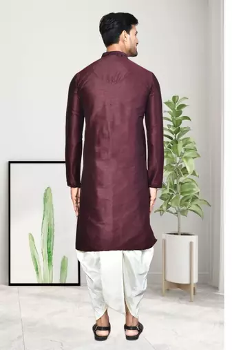 Mens plain dhoti kurta
