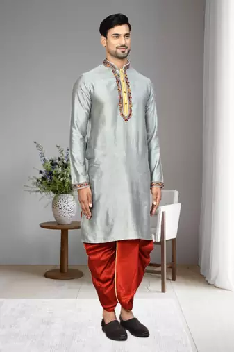 Mens embroidered dhoti kurta