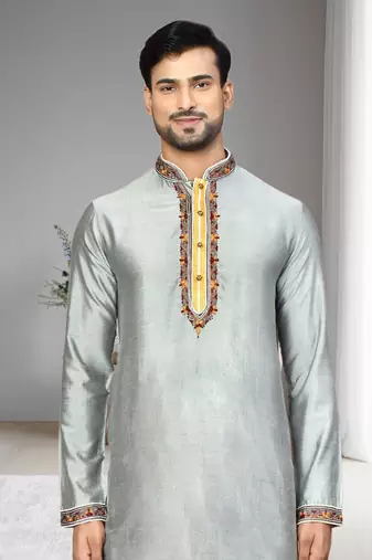 Mens embroidered dhoti kurta