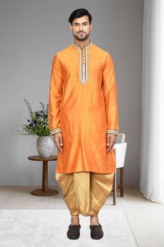 Mens embroidered dhoti kurta