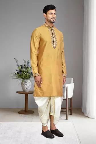 Mens embroidered dhoti kurta