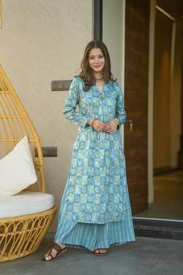 Blue Kurti Bottom Set For Festive Girlish Looks 1