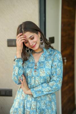 Blue Kurti Bottom Set For Festive Girlish Looks 3