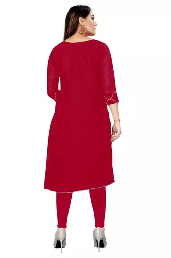 Chanderi top with santoon inner and bottom, net dupatta  unstitched dress material