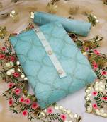Chanderi top with santoon inner and bottom, net dupatta  unstitched dress material