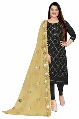 Chanderi top with santoon inner and bottom, net dupatta  unstitched dress material 2