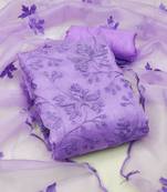Women's organza silk embroidery unstitched dress material