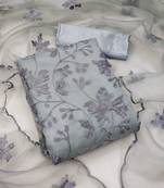 Women's organza silk embroidery unstitched dress material