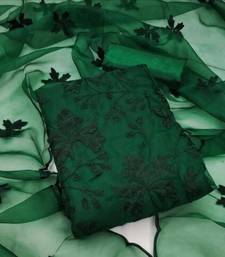 Women's organza silk embroidery unstitched dress material