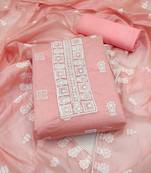 Women's modal chanderi embroidery unstitched dress material