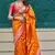  Art Silk Patola Orange Sarees With Blouse