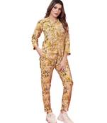 Cream Color Printed Rayon Co ord set