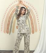 White Color Printed Rayon Desginer Co ord set