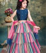 Girl's western wear embroidered lehenga, choli and dupatta set  