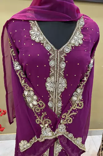 Sale !! Wine Fancy Moroccan Dubai Farasha Abaya Long Gown Kaftan Crystal Bedded Work Wedding Dresses