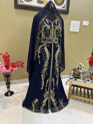 Navy Blue Reception Kaftan for Women 2