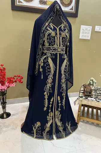 Navy Blue Reception Kaftan for Women