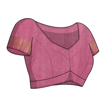 Pink cotton silk tie & dye /laheriya / batik print 5 "weaving golden zari border saree with unstitched blouse piece 5