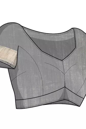 Grey cotton silk tie & dye /laheriya / batik print 5 "weaving golden zari border saree with unstitched blouse piece