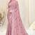 Peach chiffon solid / embroidery work / stons / tassels satin woven border saree with unstitched blouse piece