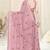 Peach chiffon solid / embroidery work / stons / tassels satin woven border saree with unstitched blouse piece
