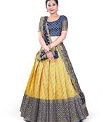 THE YELLOW BLOSSOM A BANARASI LEHENGA WITH INTRICATE FLORAL EMBROIDERY