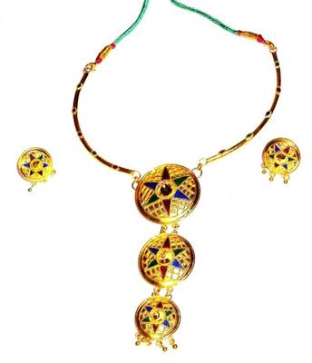 Handmade Indian Assamese Jewellery 3 Pc. Japi Set 1