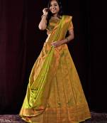 LIRIL BANARASI SILK LEHENGA WITH ZARI WORK FOR WOMEN
