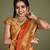 RED BANARASI SILK ZARI WEAVING PATTU HALF SAREE