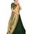 SOLID BOTTLE GREEN VELVET DESIGNER SEMI-STITCHED HALF SAREE