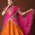 ORANGE COLOUR BANARASI SILK HALF SAREE