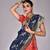 Red & blue Latest Kanjivaram silk Lehenga with Zari Woven
