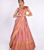 Wine Zari work Lehenga with Banarasi Dupatta