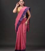 Pure Cotton Hand Woven Tant Saree Without Blouse