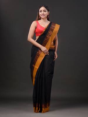 Pure Cotton Hand Woven Tant Saree Without Blouse 1