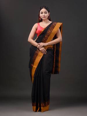 Pure Cotton Hand Woven Tant Saree Without Blouse 2