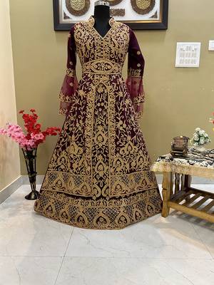 Sale!! Burgundy Dubai embroidery Kaftan Arabian Plus Size Abaya Party Fancy African Clothing Wedding Dresses 1