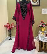 Sale !! Moroccan Dubai Kaftan Abaya Evening Royal Islamic Abaya Caftan Aari Stone Work Dresses