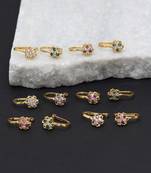 Multi color nose pin combo of 12 pieces