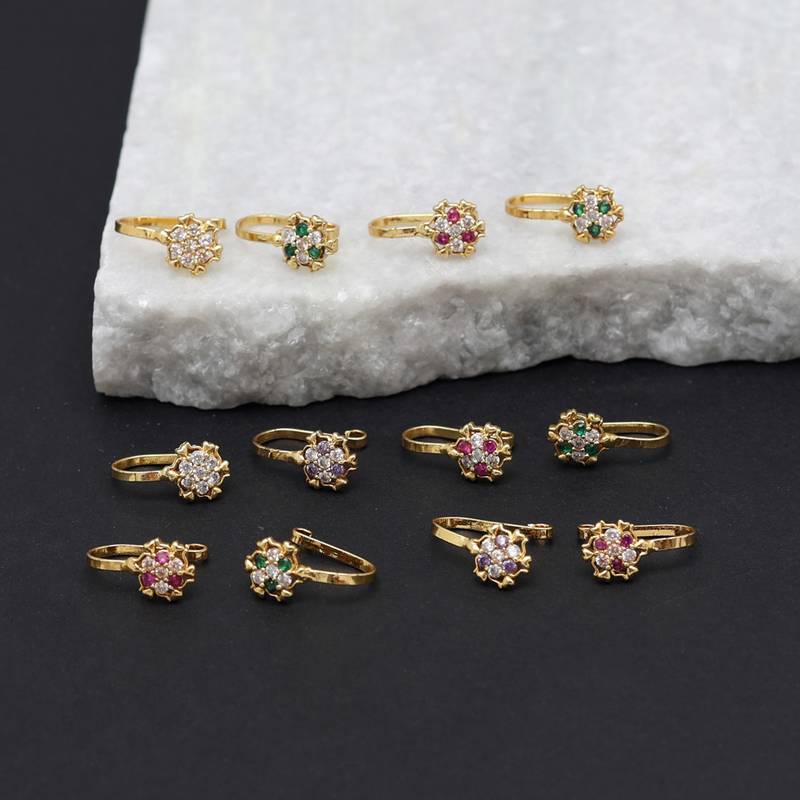 Multi color nose pin combo of 12 pieces