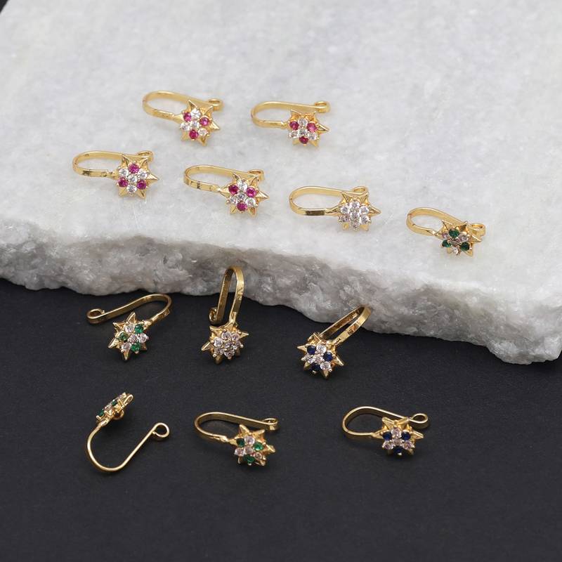 Multi color nose pin combo of 12 pieces
