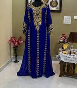 Royal Blue Morroccan Embroidered Islamic Kaftan