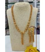 Gold plated traditional kundan pearl jewellery set for women