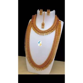 Gold plated traditional kundan pearl jewellery set for women 1