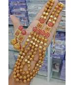 Gold plated traditional kundan pearl choker jewellery set for women