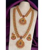 Gold plated traditional kundan pearl choker jewellery set for women
