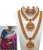 Gold plated traditional kundan pearl choker jewellery set for women