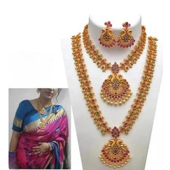 Gold plated traditional kundan pearl choker jewellery set for women 2