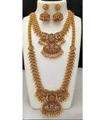 Gold plated traditional kundan pearl choker jewellery set for women